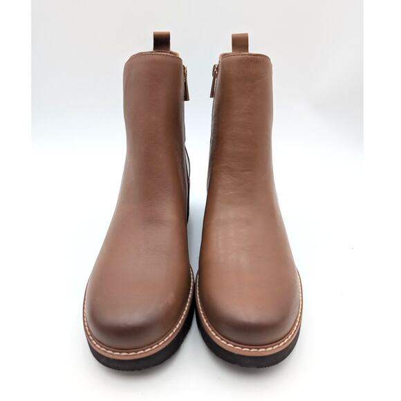 Naturalizer Delilah Leather Lug Sole Ankle Booties Brown Size US10M EU41 - Picture 2 of 11